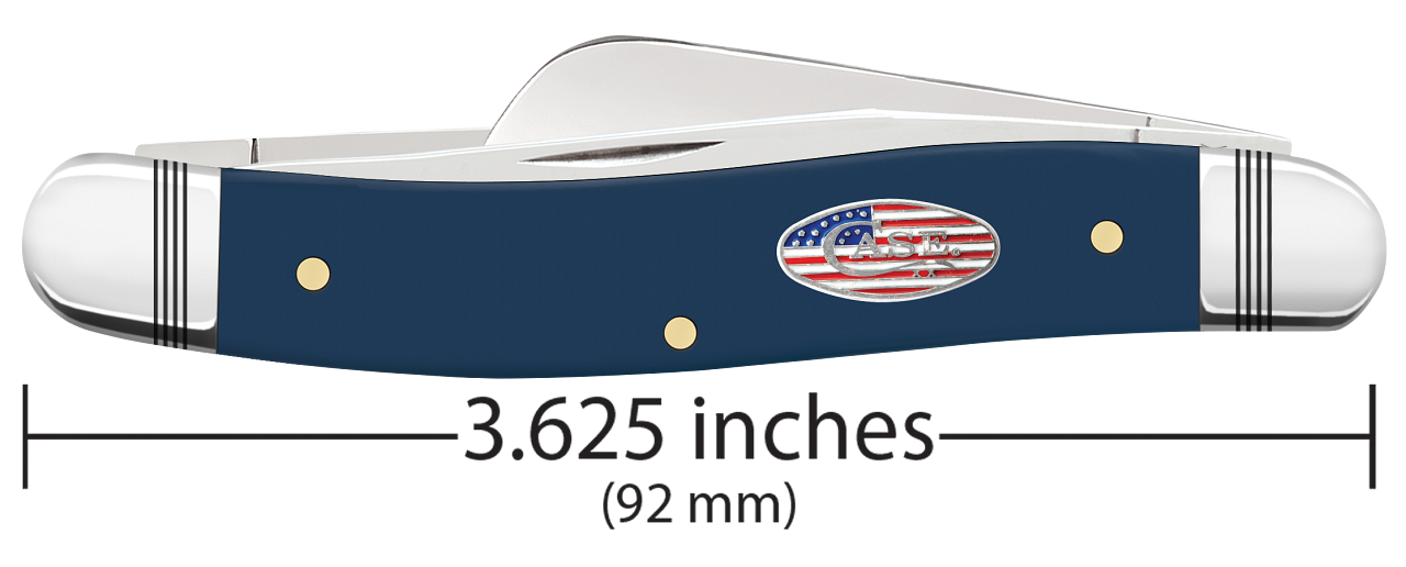 Case Knife Navy Blue Synthetic Smooth Medium Stockman 10863