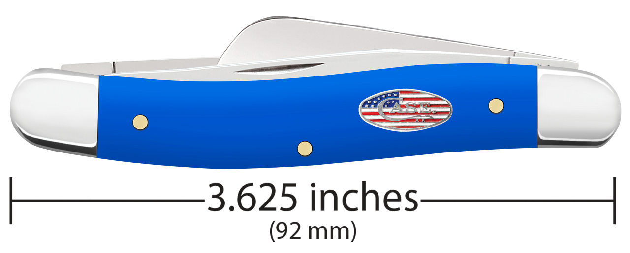 Case Knife Royal Blue Synthetic Smooth Medium Stockman 16402