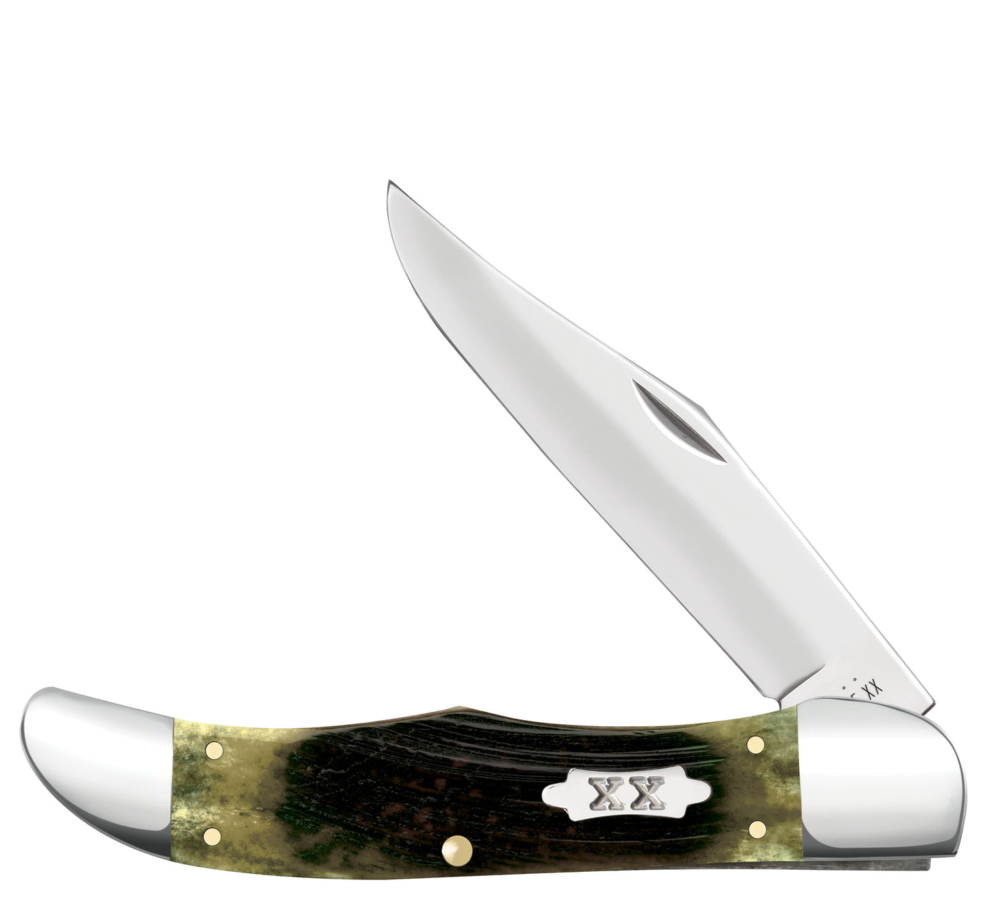 Case Knife Olive Green Sawcut Jig Folding Hunter 39234