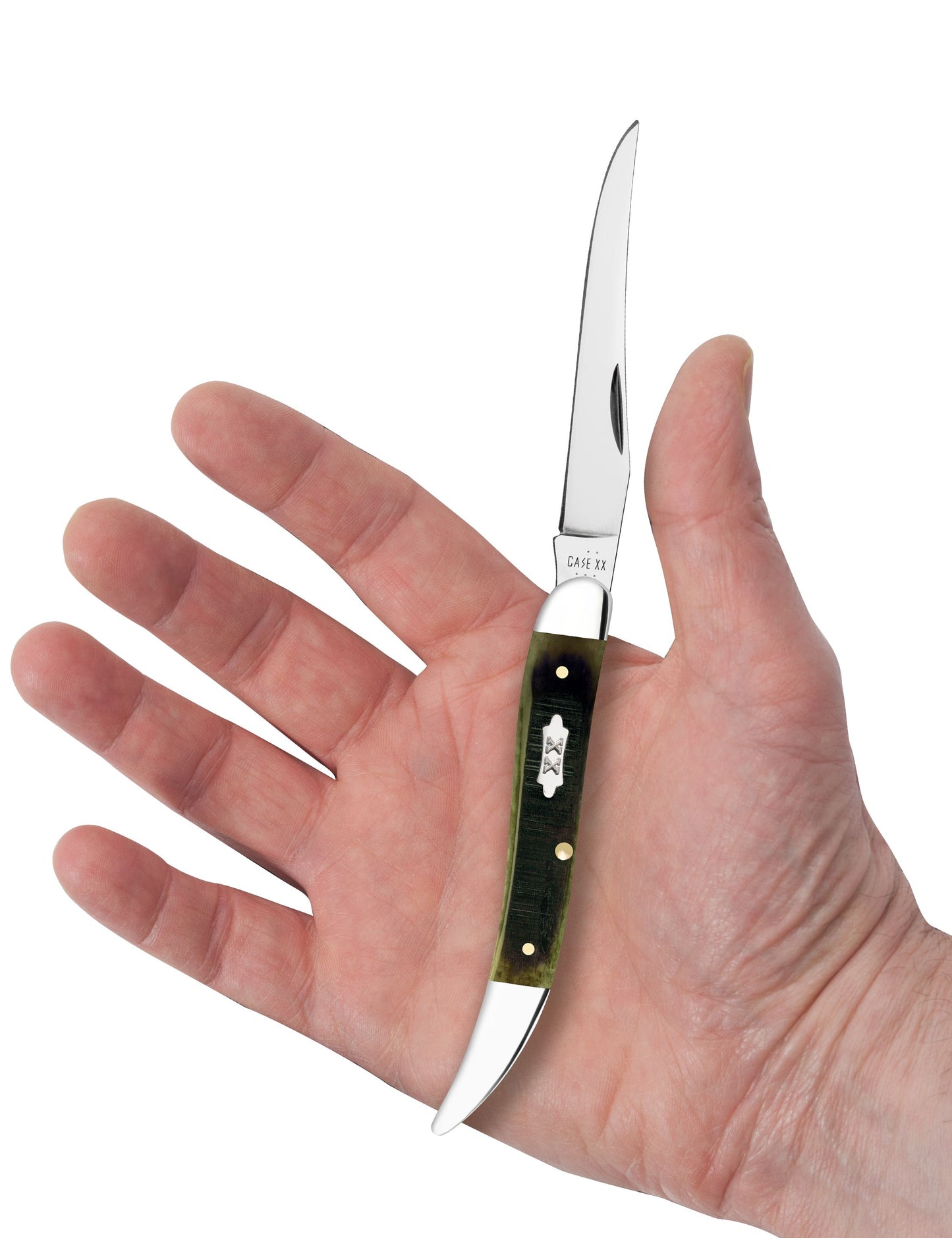 Case Knife Olive Green Sawcut Jig Medium Texas Toothpick 39235