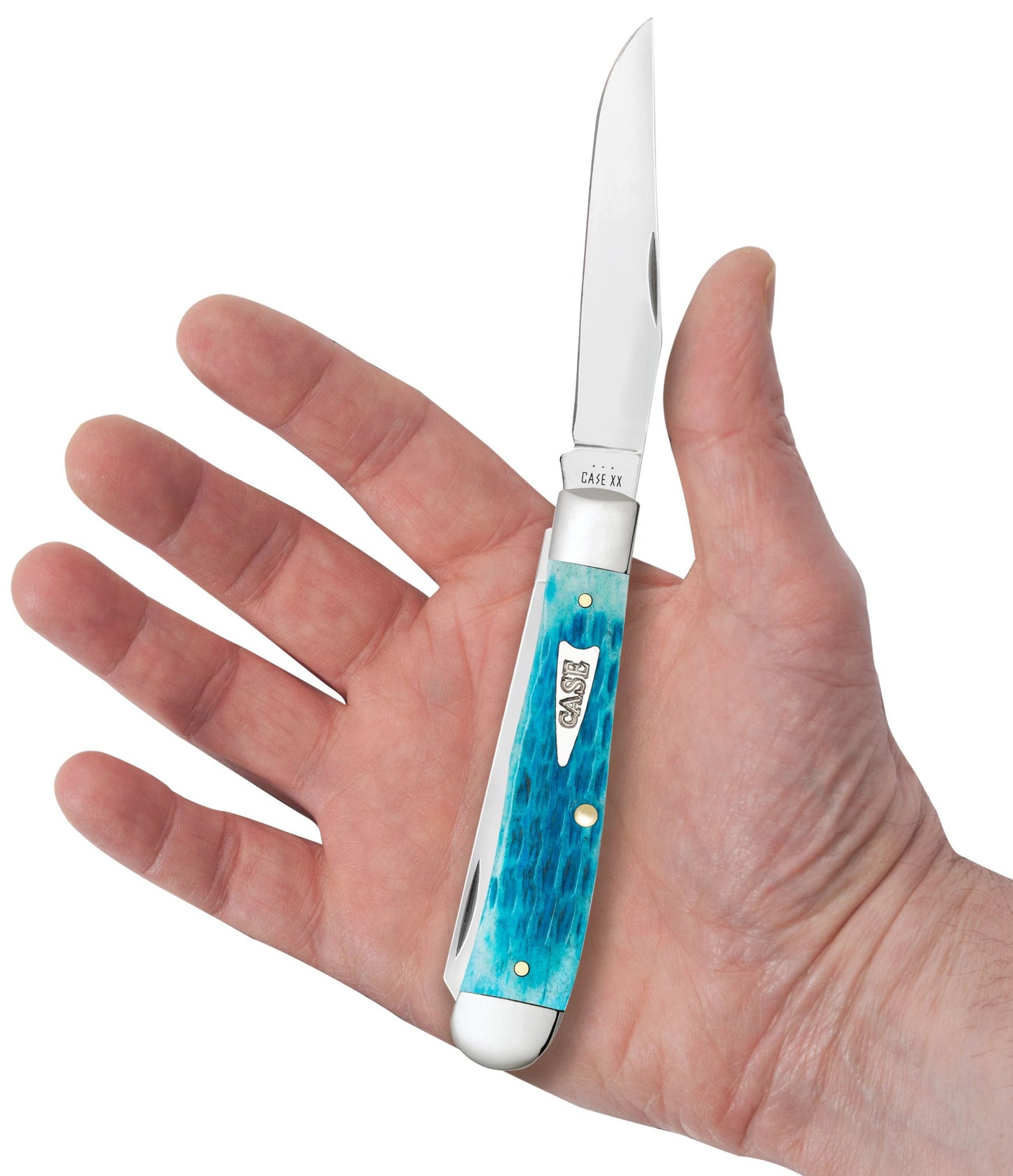 Case Knife Sky Blue Jig Trapper 50640