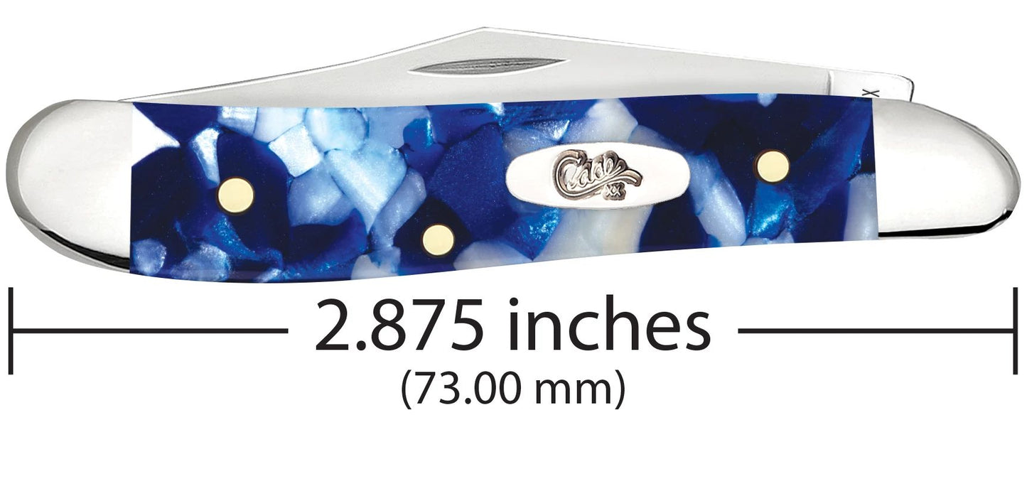 Case Knife Blue Crackle Kirinite Peanut 50723