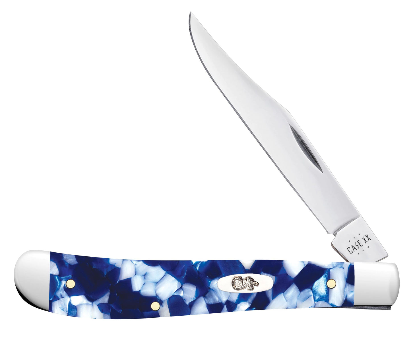 Case Knife Blue Crackle Kirinite Slimline Trapper 50726
