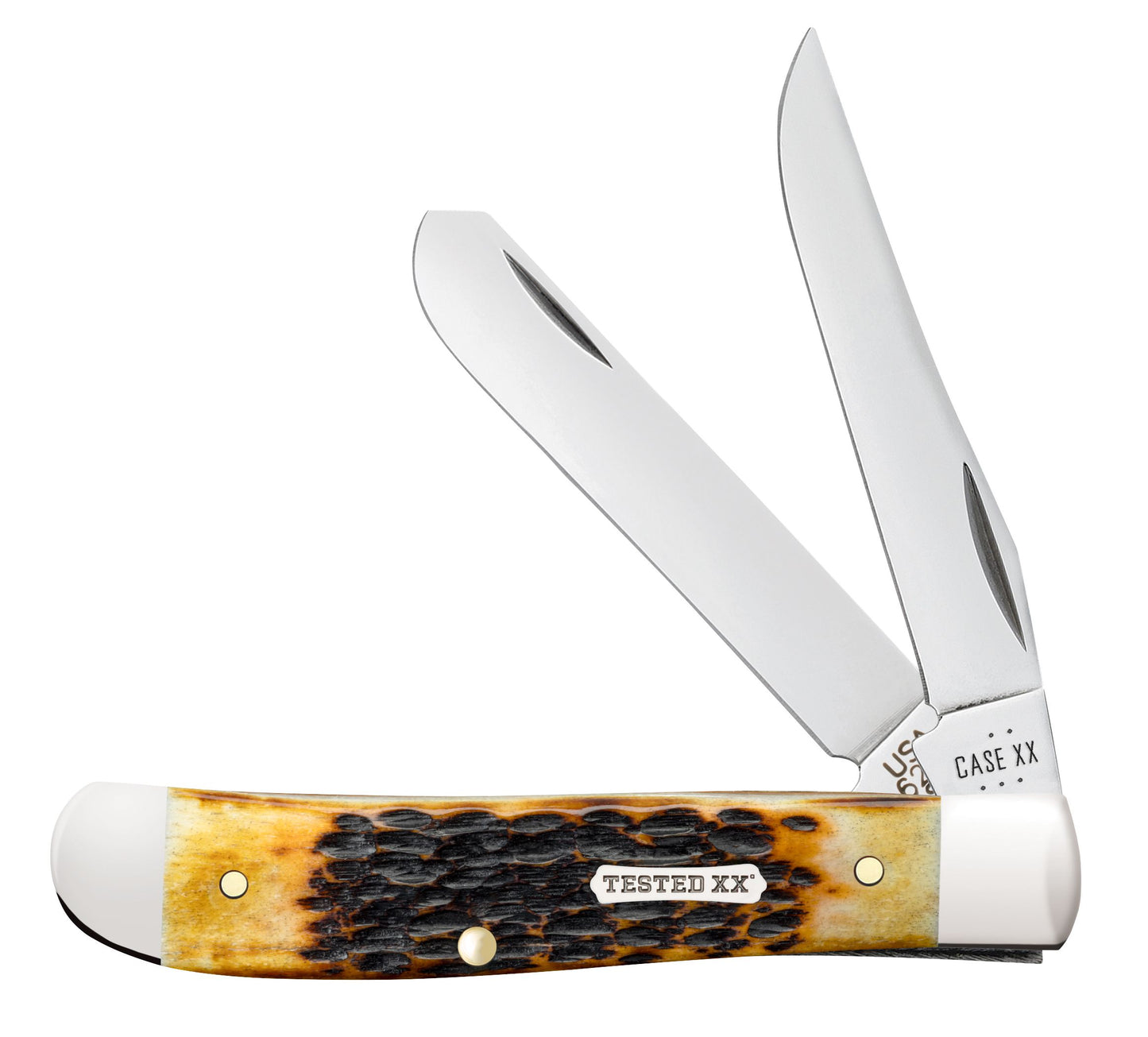 Case Knife Burnt Amber Bone Mini Trapper 51391 (CS)