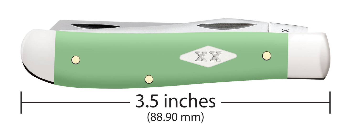 Case Knife Mint Green Synthetic Smooth Mini Trapper 63831
