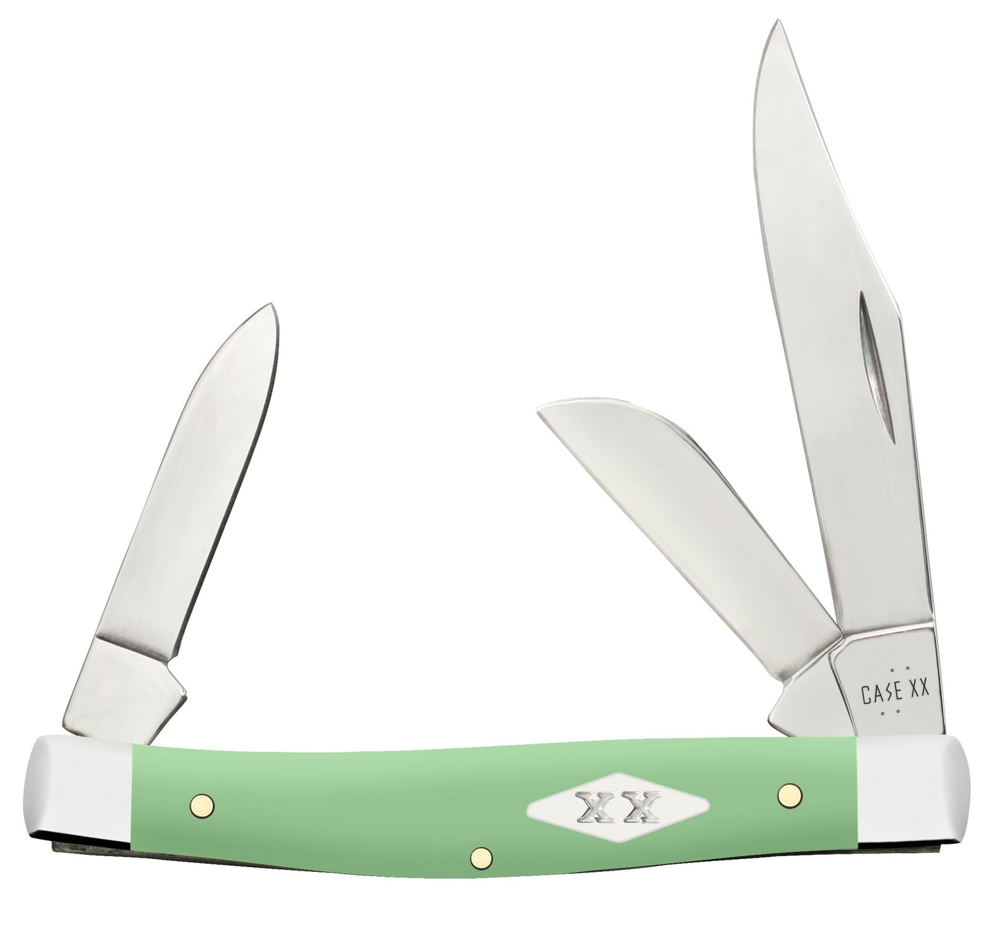 Case Knife Mint Green Synthetic Smooth Medium Stockman 63832
