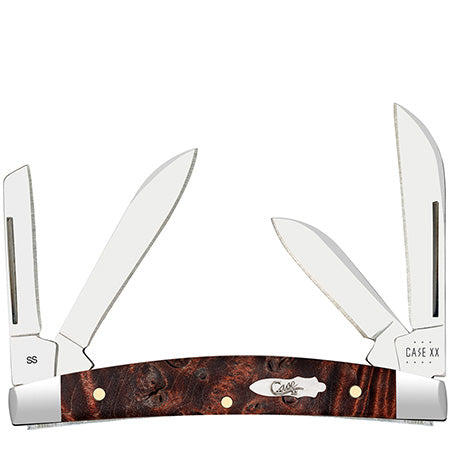 Case Knife Brown Maple Burl Wood Small Congress 64069