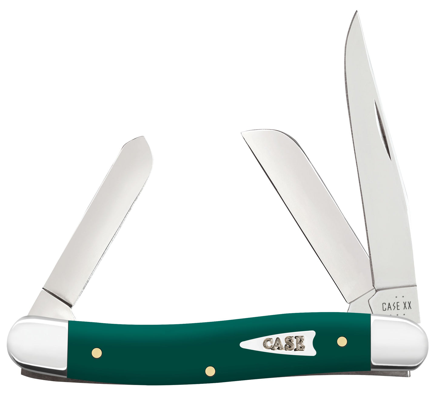 Case Knife Spruce Green Synthetic Medium Stockman 64535