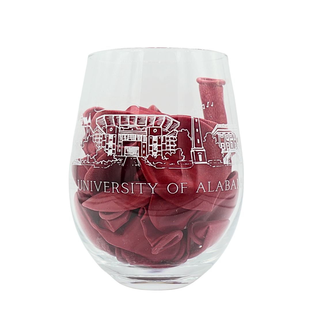 Alabama Skyline Wine Glass
