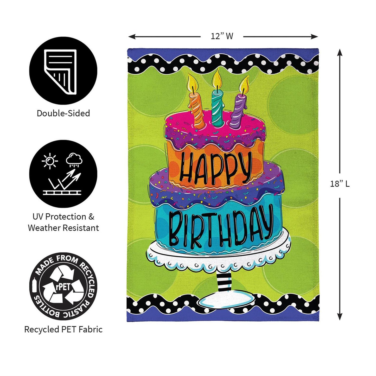 Happy Birthday Cake Garden Flag