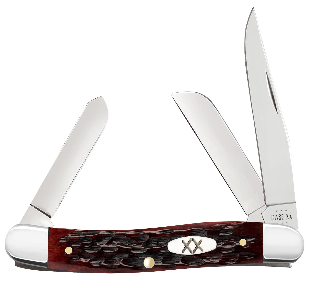 Case Knife Mahogany Peach Seed Medium Stockman 25132