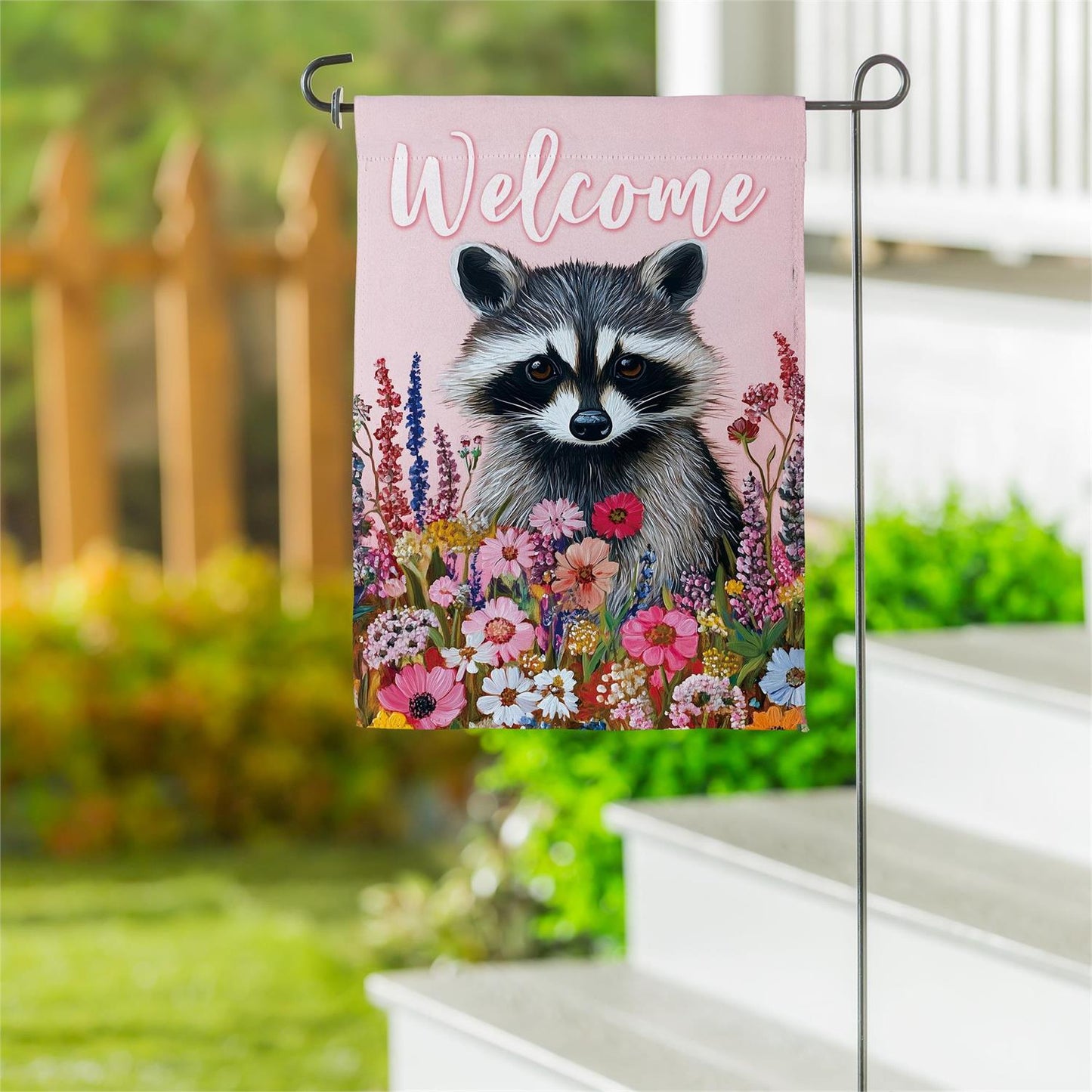 Raccoon Garden Flag