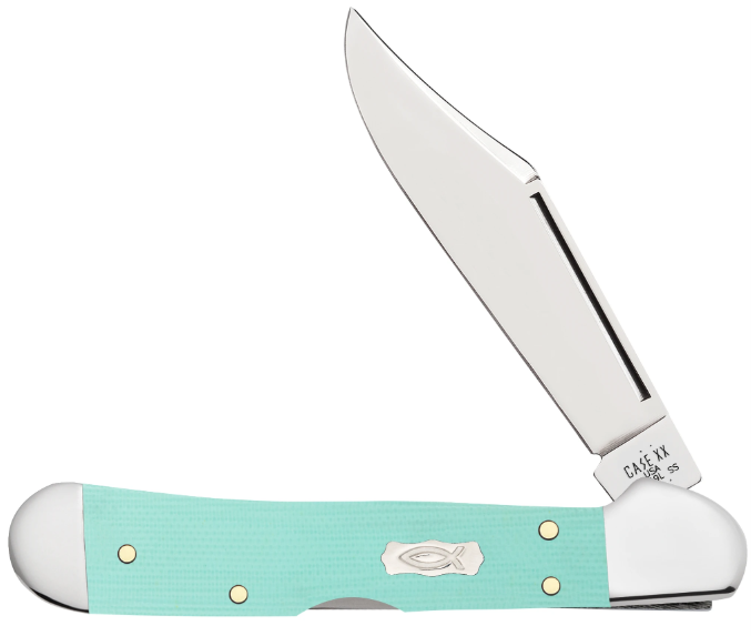 Case Knife Seafoam Green G10 Mini Copperlock 18109