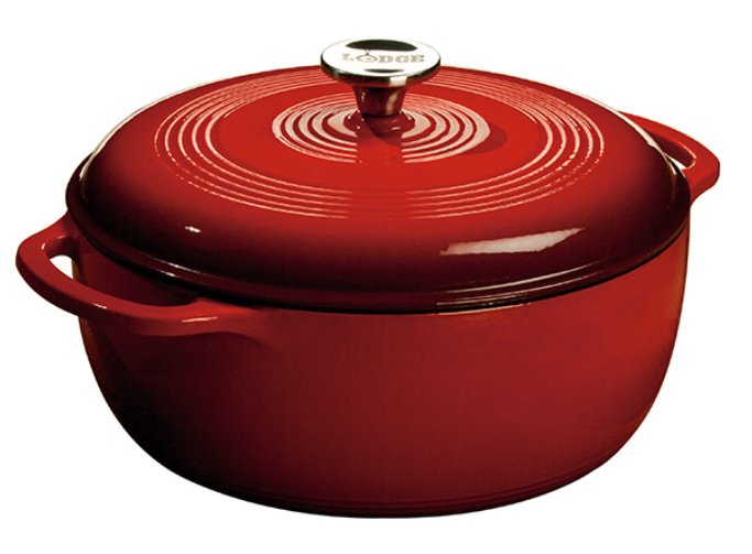 Lodge Cast Iron Enameled Dutch Oven Red 6QT