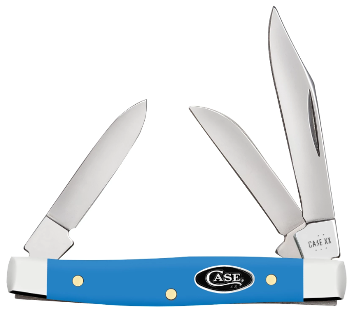 Case Knife Light Blue Synthetic Smooth Small Stockman 68904
