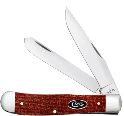 Case Knife Dark Red Burlap Micarta Trapper 12270