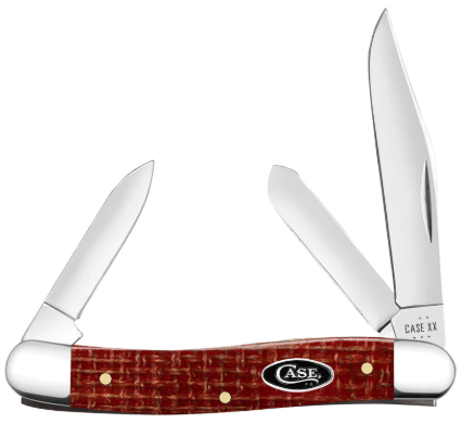 Case Knife Dark Red Burlap Micarta Medium Stockman 12272