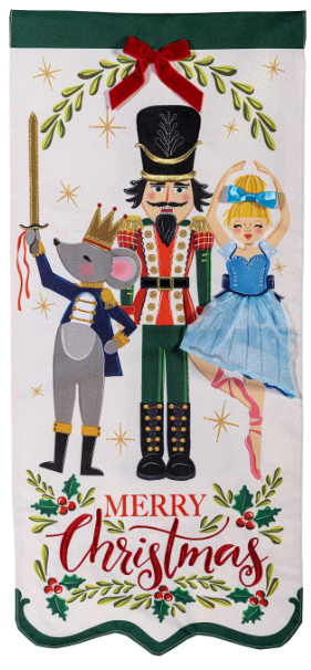 Nutcracker Christmas Garden Flag (Long)