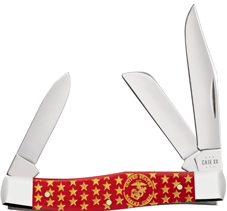 Case Knife USMC Red Synthetic Medium Stockman 13206