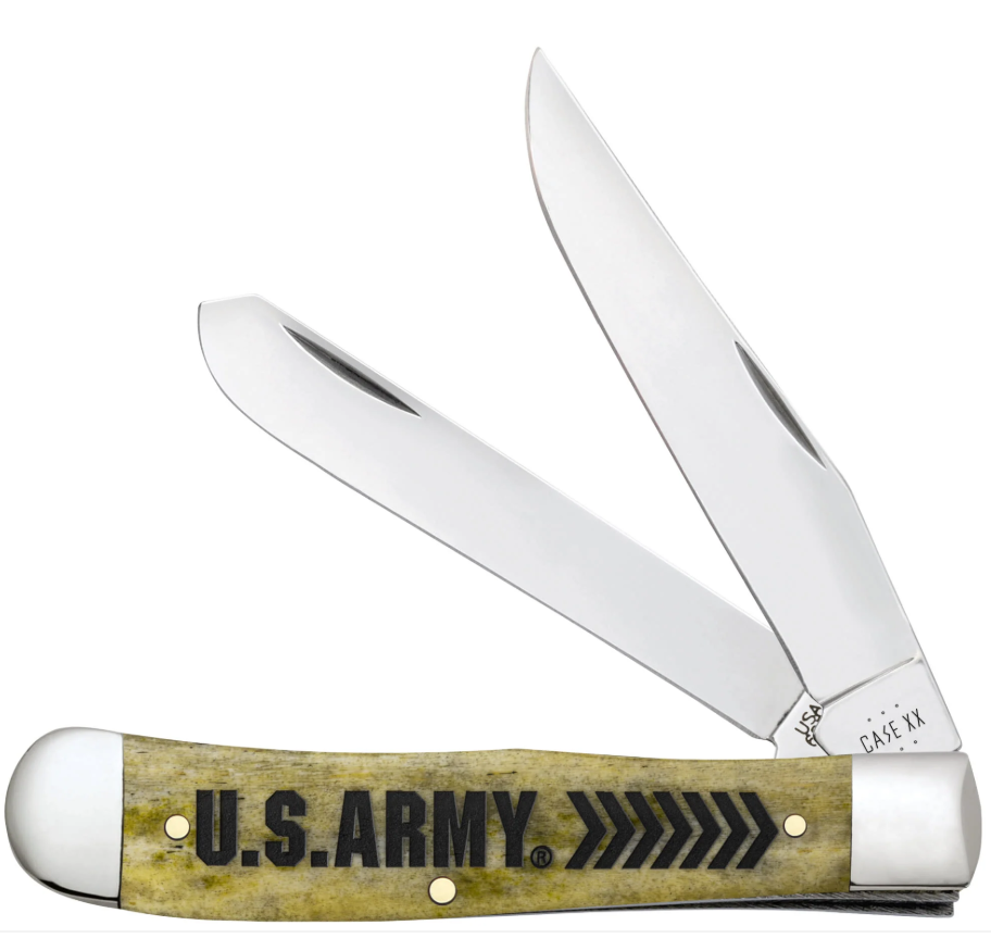 Case Knife U.S. Army Olive Green Bone Trapper 15056