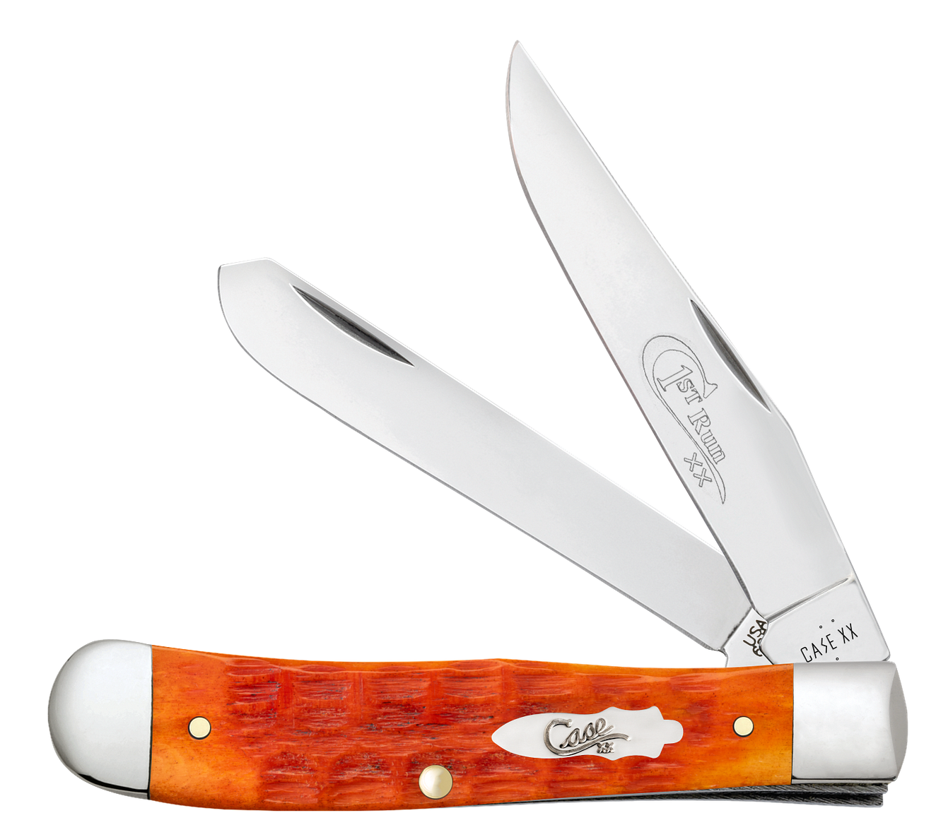 Case Knife 1st Production Tequila Sunrise Bone Crandall Jig Trapper 87530