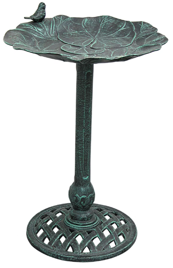 Lily Pad Birdbath Verdigris