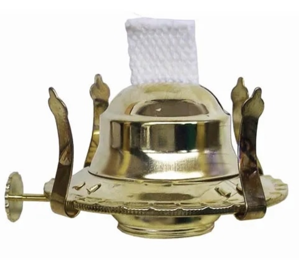GloBrite Brass Oil Lamp Burner with Wick