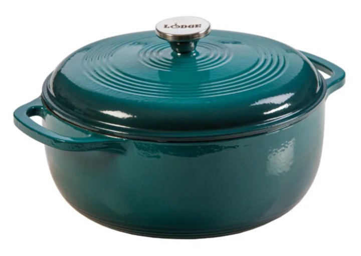 Lodge Cast Iron Enameled Dutch Oven Lagoon 6QT