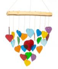 Rainbow Hearts Windchime