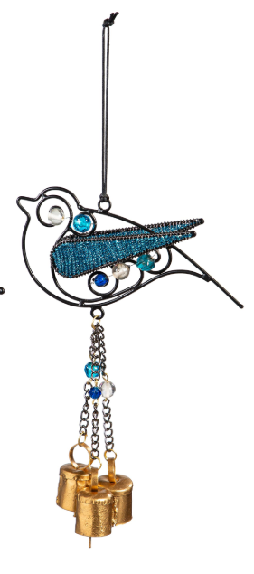 Beaded Bird Hanging Décor with Bell