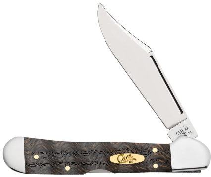 Case Knife Black Curly Oak Mini Copperlock 14010