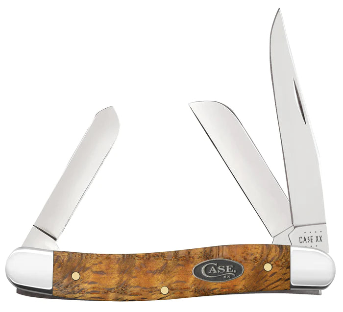 Case Knife Yellow Curly Medium Stockman 47122