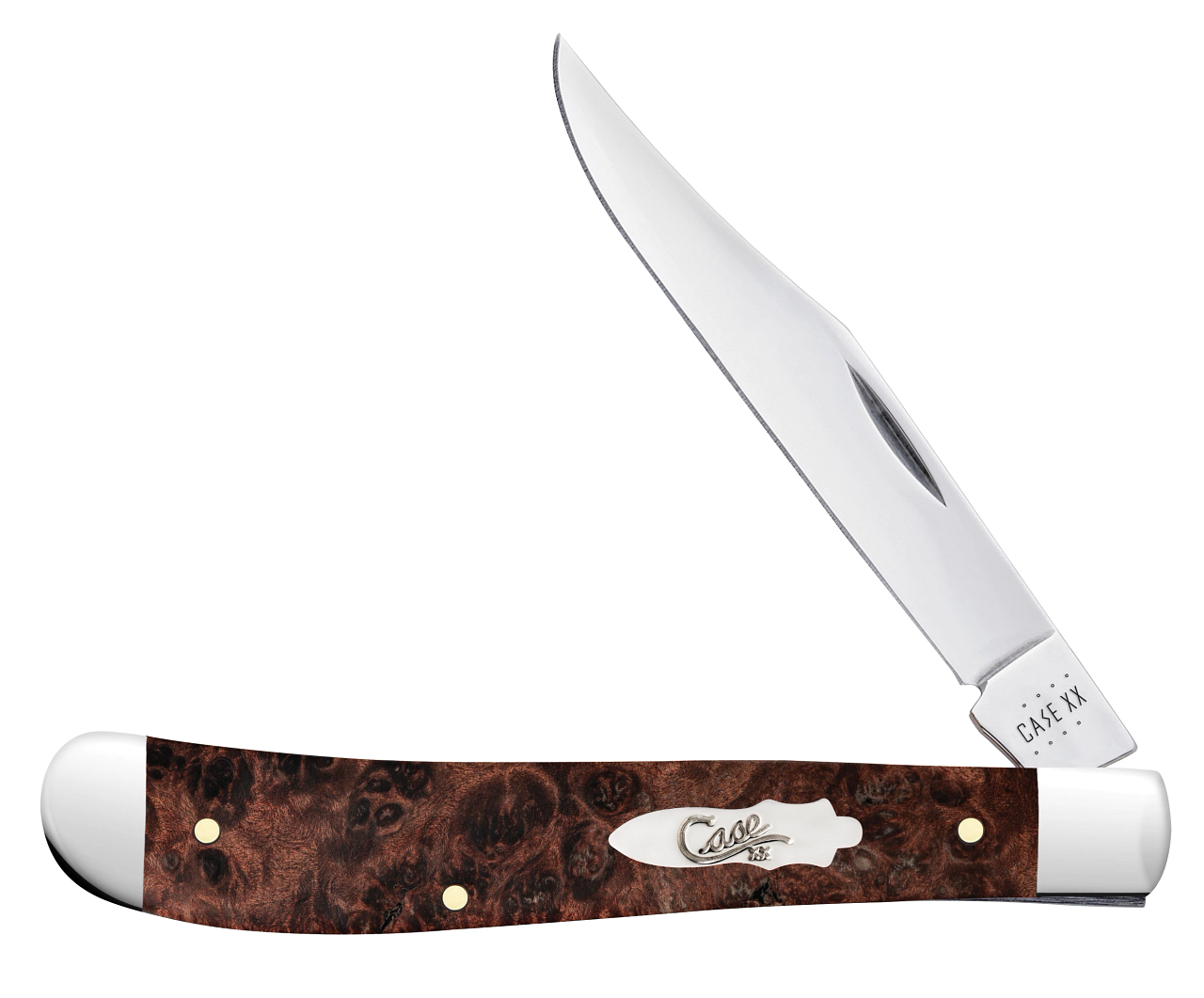 Case Knife Brown Maple Burl Slimline Trapper 64063