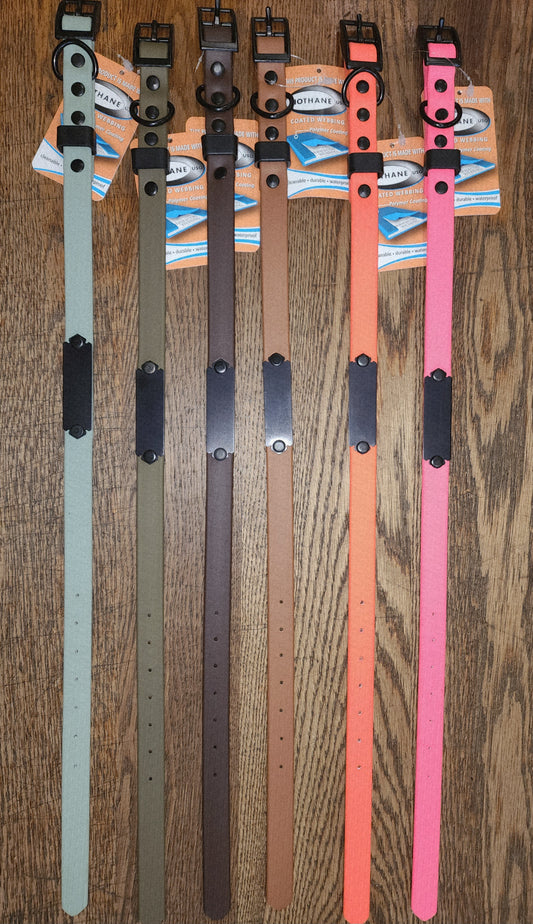 Biothane Coated Nylon Dog Collar w/ Name Plate Medium