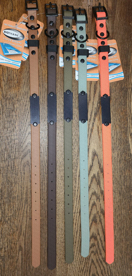Biothane Coated Nylon Dog Collar w/ Name Plate Small