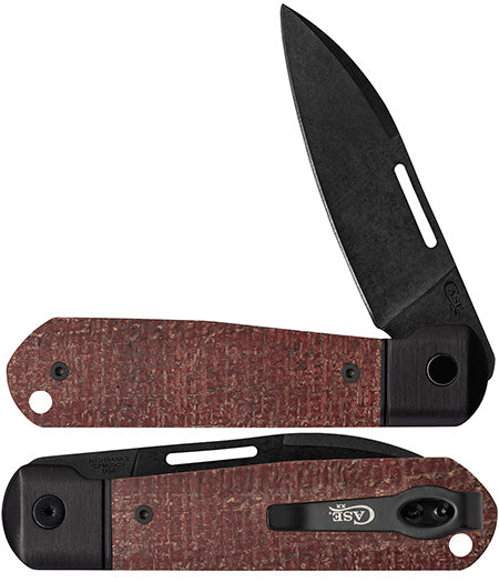 Case Knife Anodized Dark Red Burlap Highbanks 10768