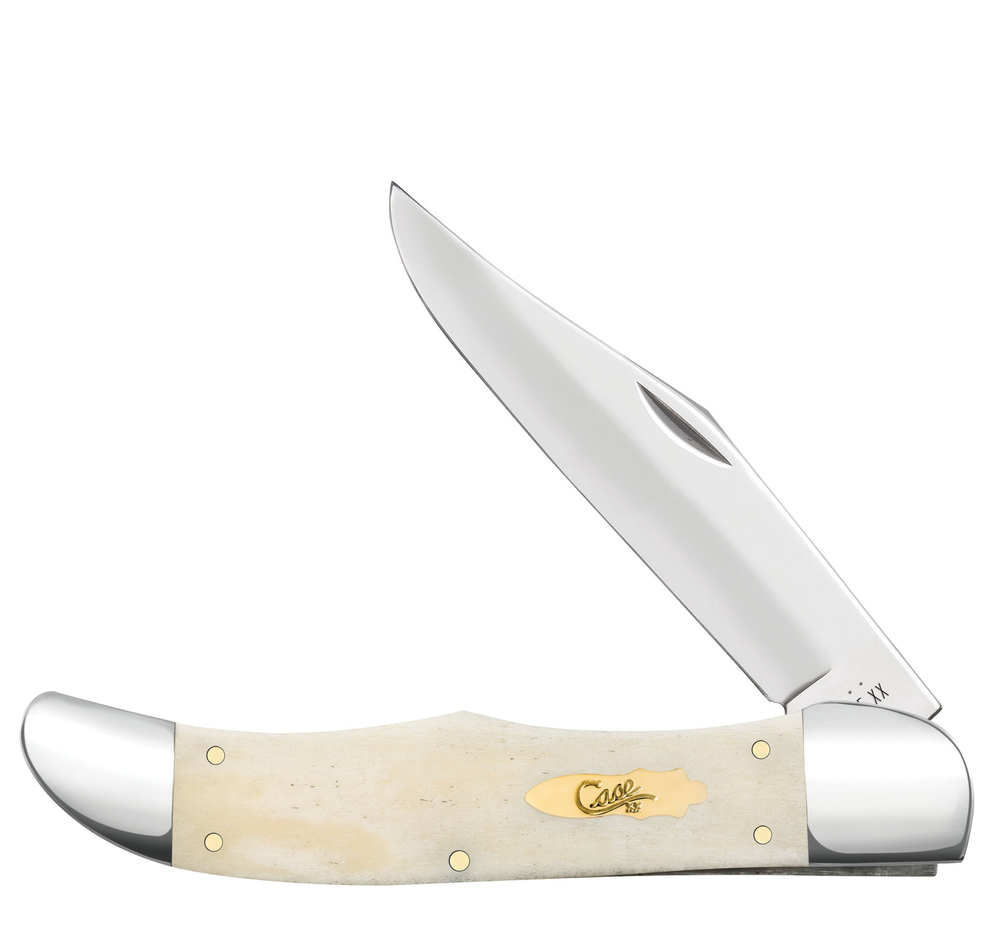 Case Knife Natural Bone Smooth Large Folding Hunter 11024