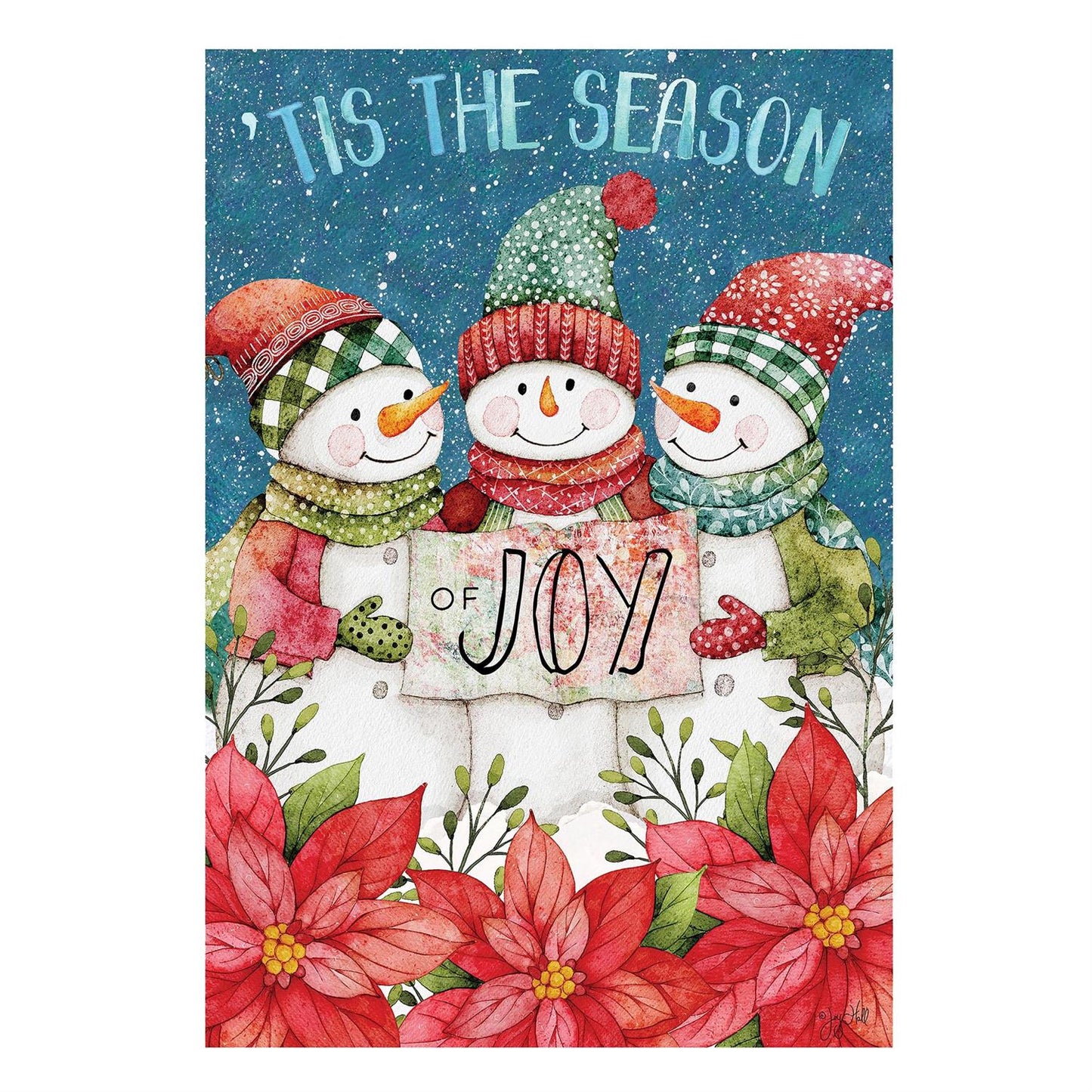 Christmas Cheer Snowmen House Flag