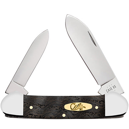 Case Knife Black Curly Oak Canoe 14003