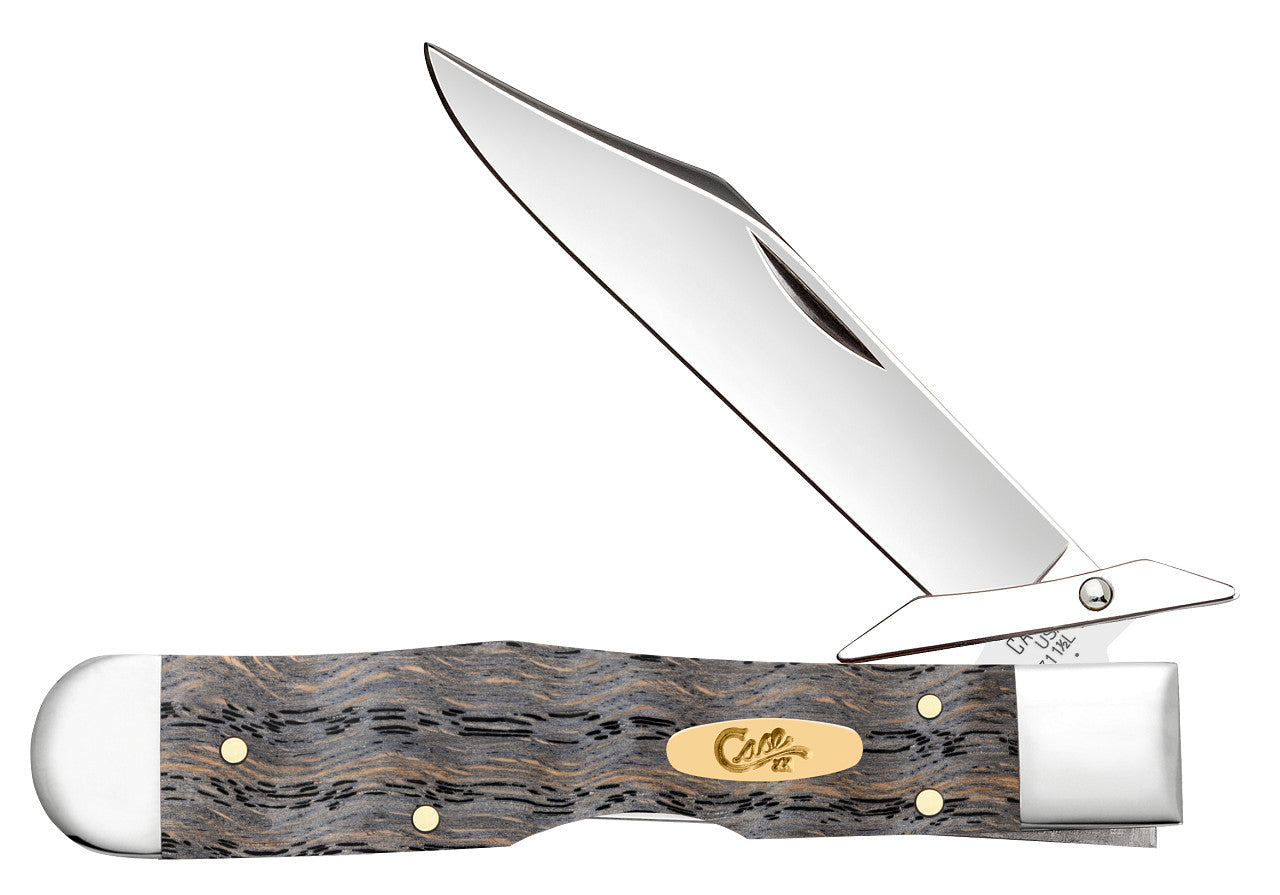 Case Knife Black Curly Oak Wood Smooth Cheetah Cub 14013