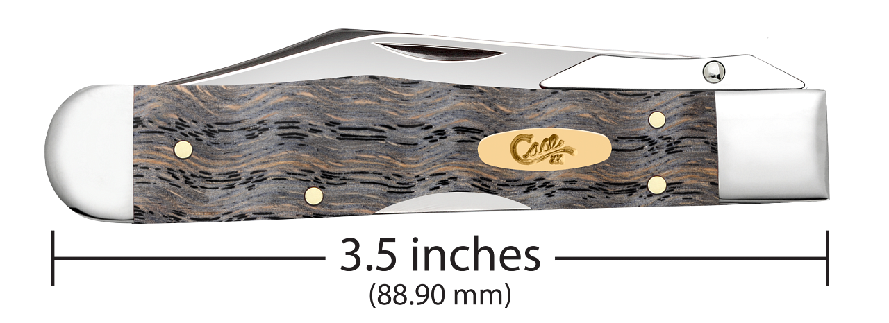 Case Knife Black Curly Oak Wood Smooth Cheetah Cub 14013