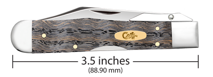 Case Knife Black Curly Oak Wood Smooth Cheetah Cub 14013
