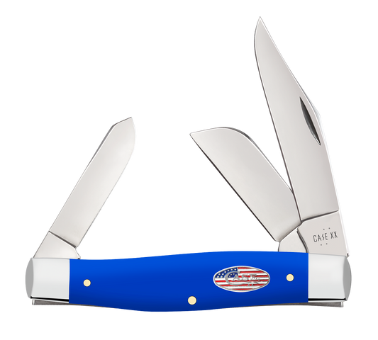 Case Knife Royal Blue Synthetic Smooth Large Stockman 16405
