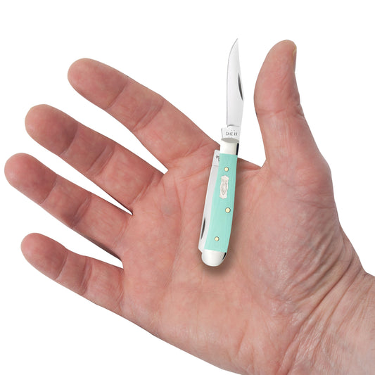 Case Knife Seafoam Green G-10 Smooth Tiny Trapper 18110