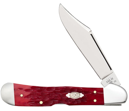 Case Knife Dark Red Bone Copper Lock 31946