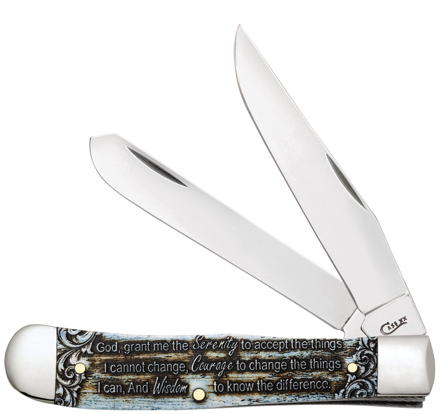 Case Knife Serenity Prayer Natural Bone Trapper 38822