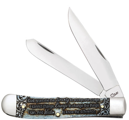 Case Knife Serenity Prayer Natural Bone Trapper 38822