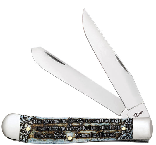 Case Knife Serenity Prayer Natural Bone Trapper 38822