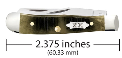 Case Knife Olive Green Sawcut Jig Tiny Trapper 39231