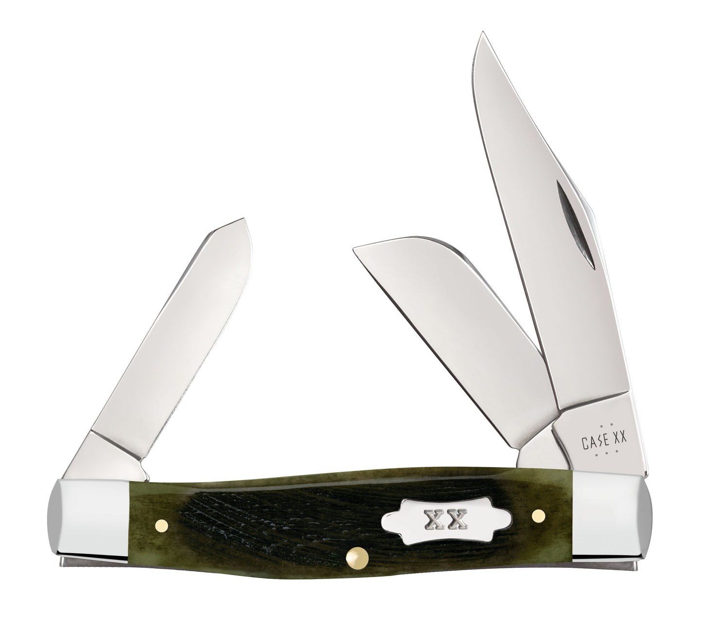 Case Knife Olive Green Sawcut Jig Large Stockman 39232